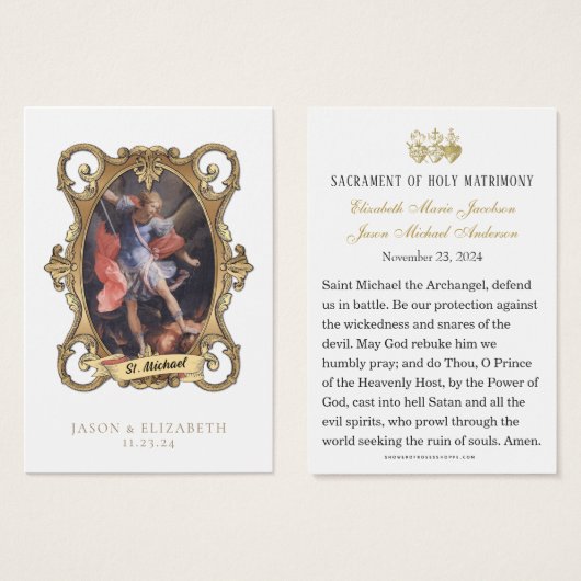 St. Michael Katholieke Trouwgebed Kaarten Visitekaartje (Voorkant /achterkant)