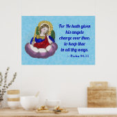 St. Michael (M 009) met Ps. 90.11 Citaat P1 Poster (Keuken)