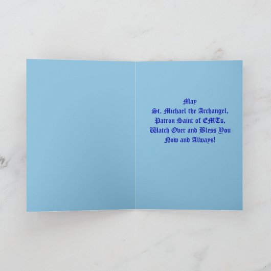 St. Michael (M 09) EMS/EMT Blessings Card Kaart (Binnen)