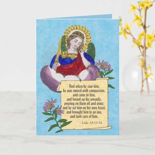 St. Michael (M 09) EMS/EMT Blessings Card Kaart (Gele Bloem)