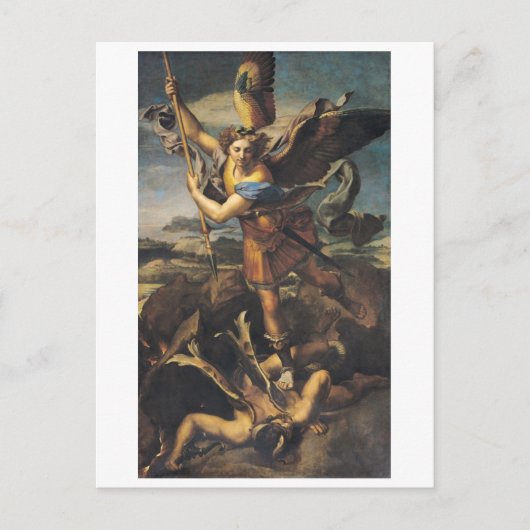 St. Michael Overweldigend the Demon, 1518 Briefkaart (Voorkant)