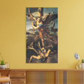 St. Michael Overweldigend the Demon, 1518 Canvas Afdruk (Insitu (Woonkamer))