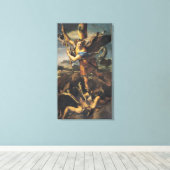 St. Michael Overweldigend the Demon, 1518 Canvas Afdruk (Insitu (Houten vloer))
