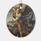 St. Michael Overweldigend the Demon, 1518 Keramisch Ornament (Links)