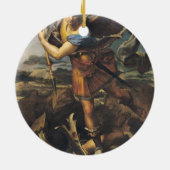 St. Michael Overweldigend the Demon, 1518 Keramisch Ornament (Achterkant)