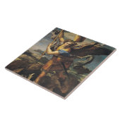 St. Michael Overweldigend the Demon, 1518 Tegeltje (Zijkant)