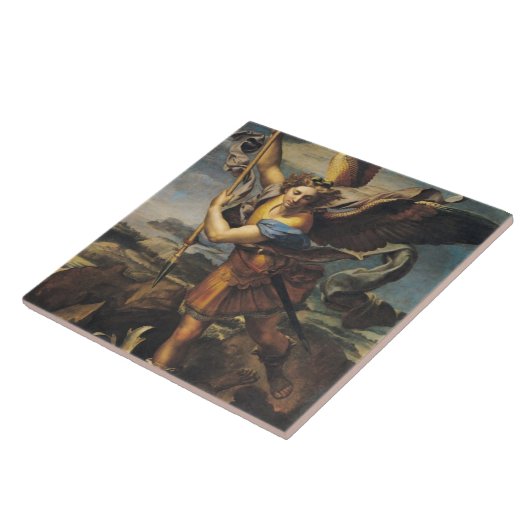 St. Michael Overweldigend the Demon, 1518 Tegeltje (Zijkant)