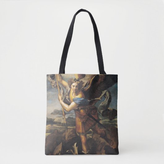 St. Michael Overweldigend the Demon, 1518 Tote Bag (Voorkant)