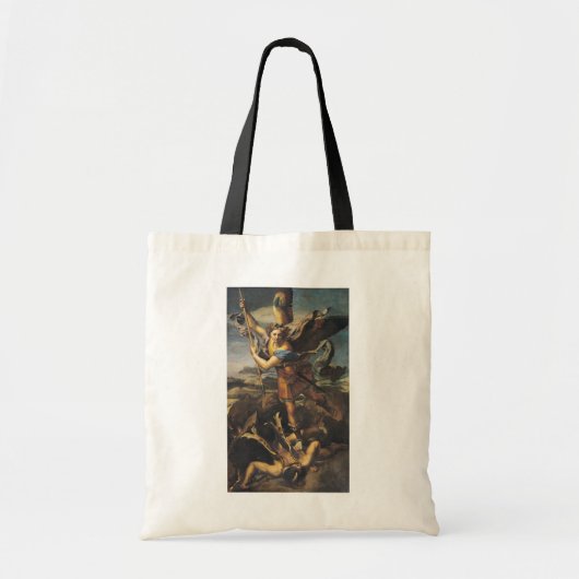St. Michael Overweldigend the Demon, 1518 Tote Bag (Voorkant)