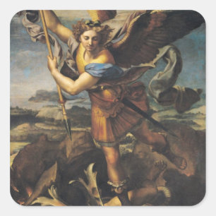 St. Michael Overweldigend the Demon, 1518 Vierkante Sticker
