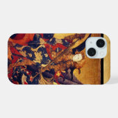 St. Michael overwint de duivel als middeleeuwse ri iPhone 15 Case (Achterkant horizontaal)