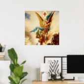 “St. Michaël overwint Satan” door Gustave Moreau Poster (Thuiskantoor)