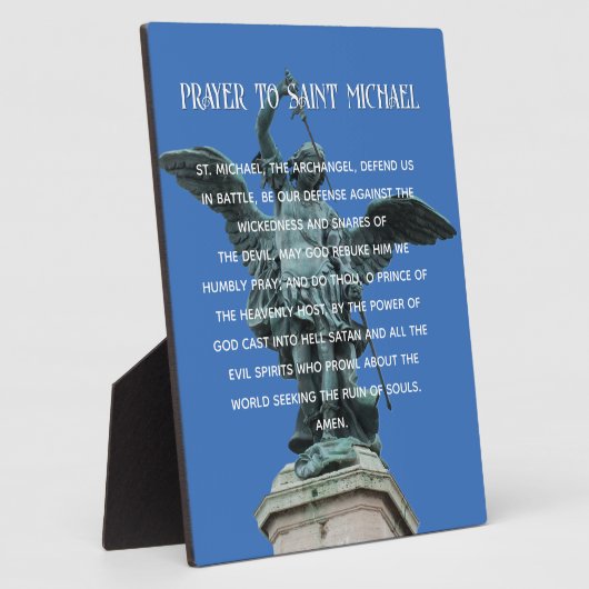 St. Michael Prayer easel tafelblad Plaque Fotoplaat (Zijkant)