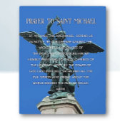 St. Michael Prayer easel tafelblad Plaque Fotoplaat