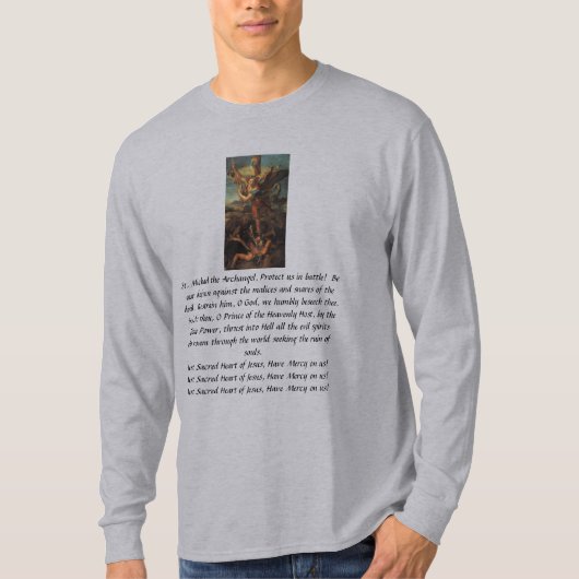 "St. Michael Prayer" Theresa Hartman T-shirt (Voorkant)