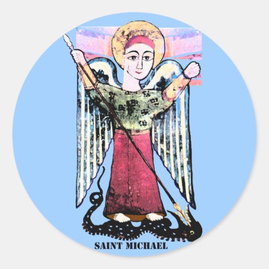 St Michael Ronde Sticker (Voorkant)