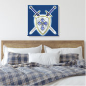 St. Michael - Swords and Shield Canvas Afdruk (Insitu (Slaapkamer))