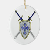 St. Michael - Swords and Shield Keramisch Ornament (Rechts)