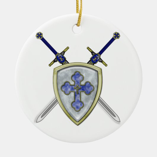 St. Michael - Swords and Shield Keramisch Ornament (Voorkant)