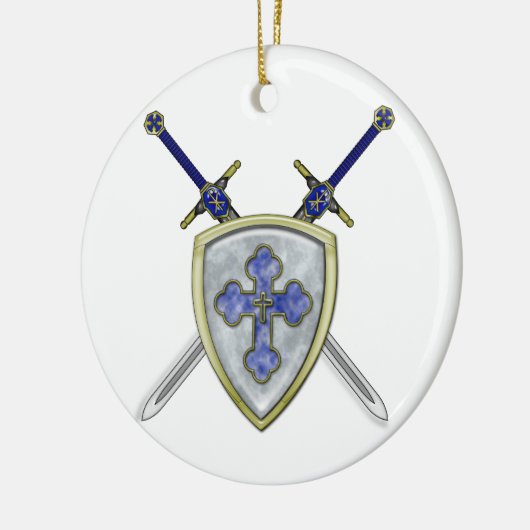 St. Michael - Swords and Shield Keramisch Ornament (Links)