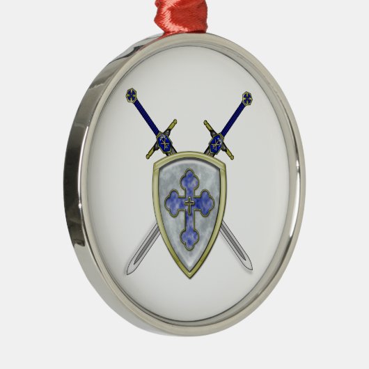 St. Michael - Swords and Shield Metalen Ornament (Rechts)