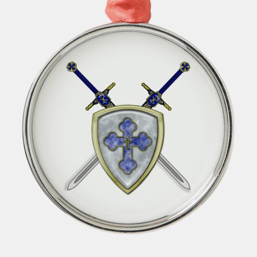 St. Michael - Swords and Shield Metalen Ornament (Voorkant)