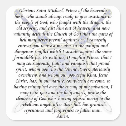 St. Michael - Swords and Shield Vierkante Sticker (Voorkant)
