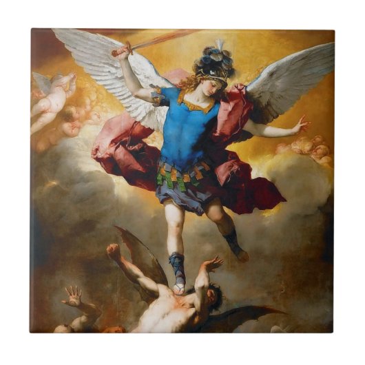 St. Michael the Archangel 13B Ceramic Tegel Tegeltje (Voorkant)