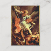 St. Michael the Archangel Antiek Parchment Visitekaartje (Achterkant)
