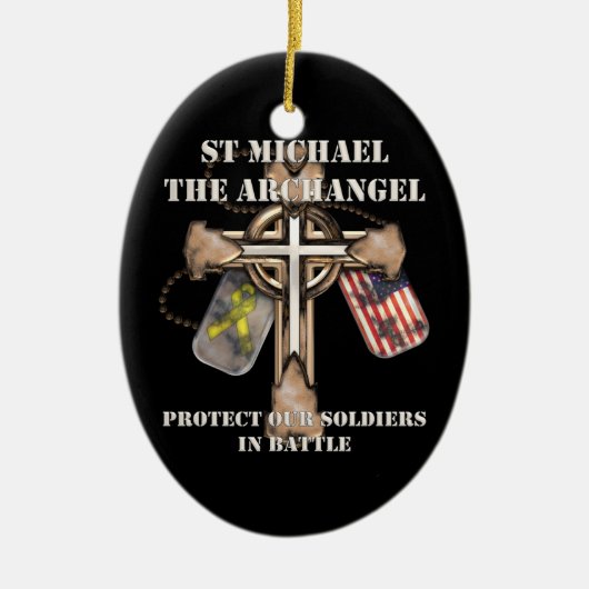 St Michael The Archangel - bescherm onze soldaten Keramisch Ornament (Voorkant)