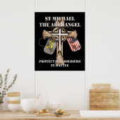 St Michael The Archangel - bescherm onze soldaten Poster (Keuken)