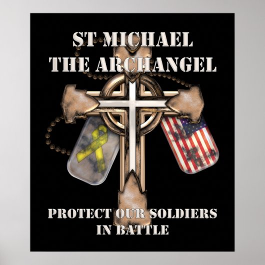 St Michael The Archangel - bescherm onze soldaten Poster (Voorkant)
