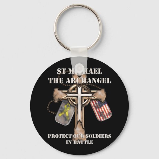 St Michael The Archangel - bescherm onze soldaten Sleutelhanger (Voorkant)
