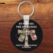 St Michael The Archangel - bescherm onze soldaten Sleutelhanger (Voorkant)