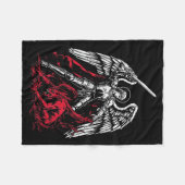St Michael The Archangel Defeats Satan Catholic Fleece Deken (Voorkant (Horizontaal))