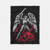 St Michael The Archangel Defeats Satan Catholic Fleece Deken (Voorkant)