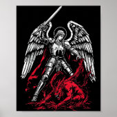 St Michael The Archangel Defeats Satan Catholic  Poster (Voorkant)