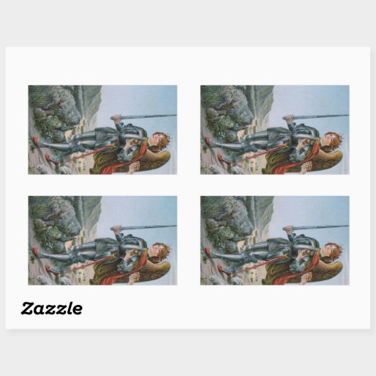 St. Michael the Archangel (detail; M 017) Rechthoekige Sticker (Vel)