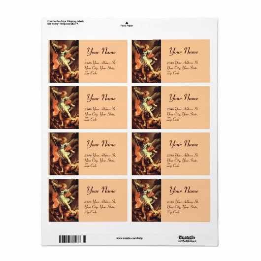 St. Michael the Archangel Etiket (Full Sheet)