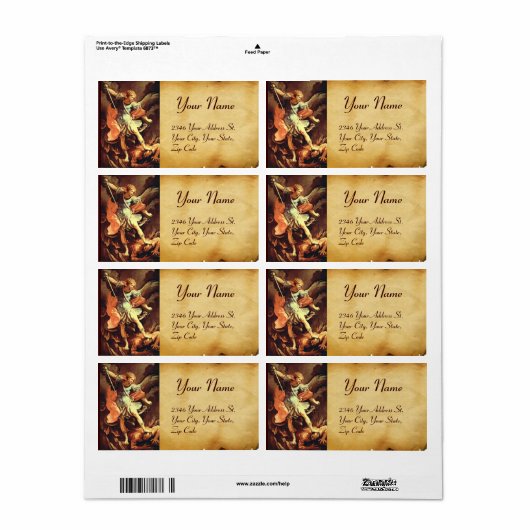 St. Michael the Archangel Etiket (Full Sheet)