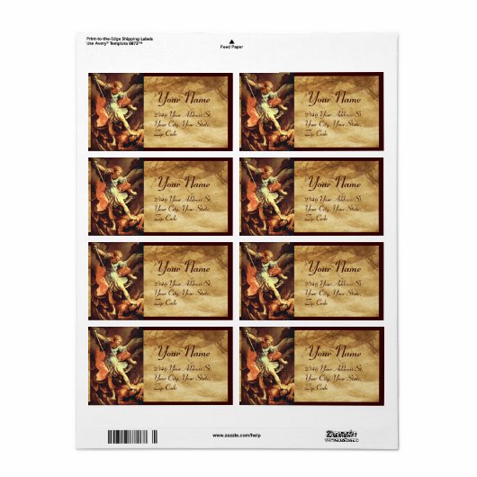 St. Michael the Archangel Etiket (Full Sheet)