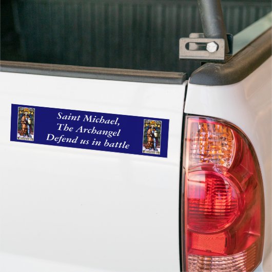 St. Michael The Archangel Glas in lood Window Bumpersticker (Op Truck)