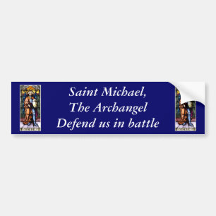 St. Michael The Archangel Glas in lood Window Bumpersticker