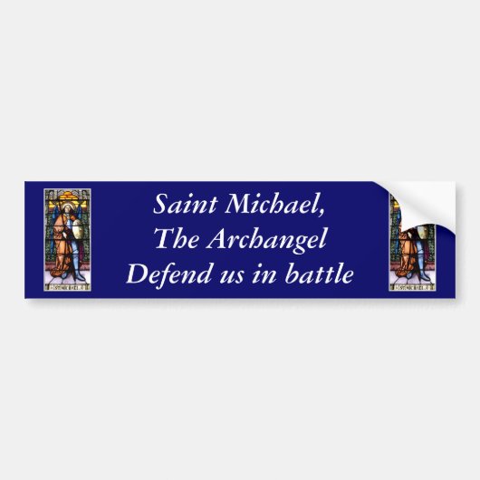 St. Michael The Archangel Glas in lood Window Bumpersticker (Voorkant)