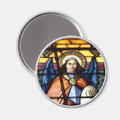 St. Michael The Archangel Glas in lood Window Magneet (Voorkant / Achterkant)