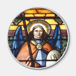 St. Michael The Archangel Glas in lood Window Magneet