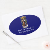 St. Michael The Archangel Glas in lood Window Ovale Sticker (Envelop)