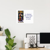 St. Michael The Archangel Glas in lood Window Poster (Thuiskantoor)