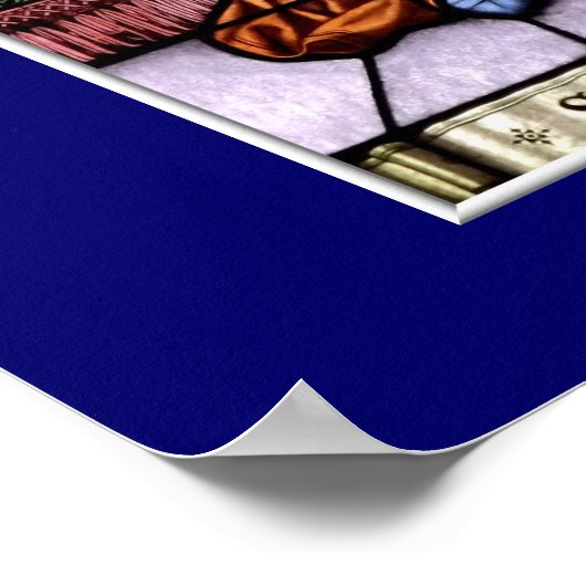 St. Michael The Archangel Glas in lood Window Poster (Hoek)