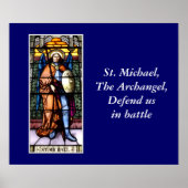 St. Michael The Archangel Glas in lood Window Poster (Voorkant)